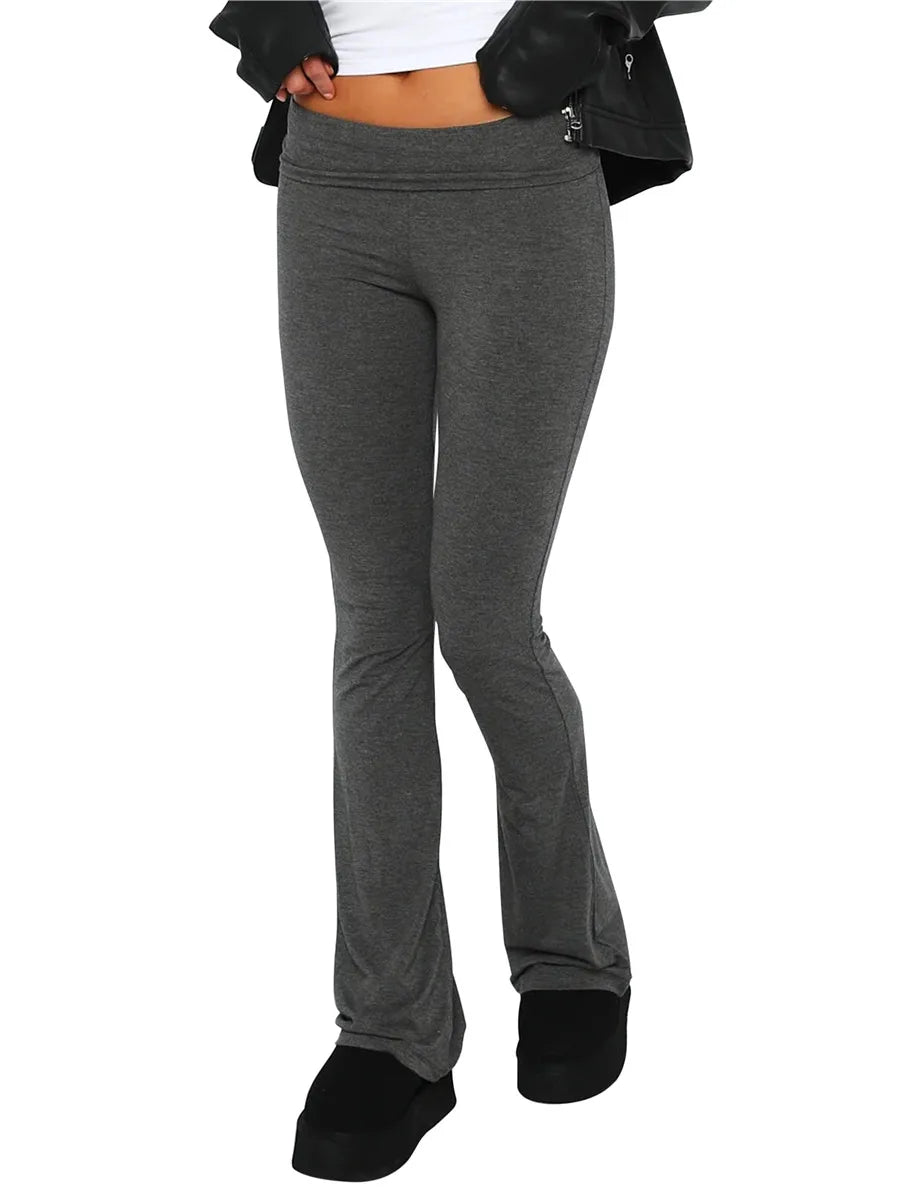 "... & CHILL" Flare Fold-Over Leggings