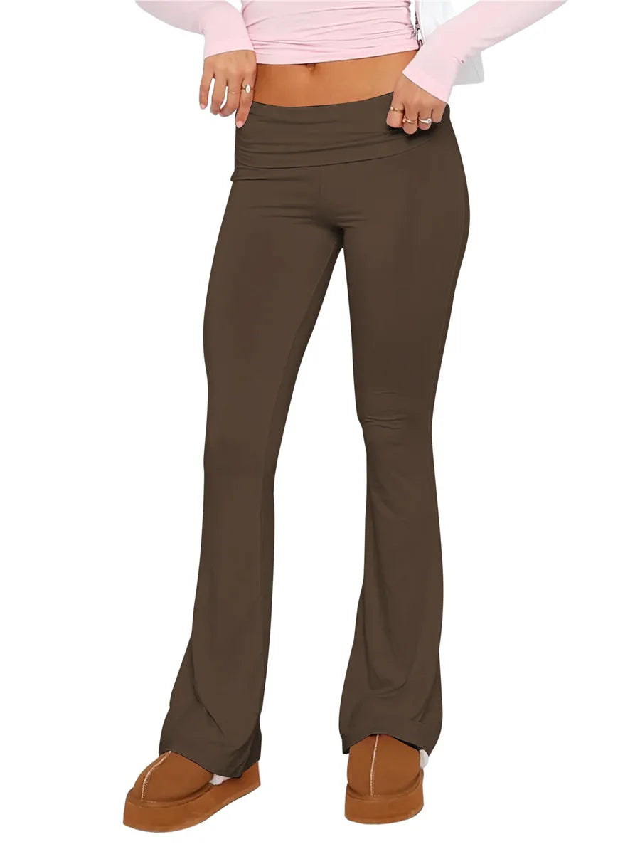 "... & CHILL" Flare Fold-Over Leggings