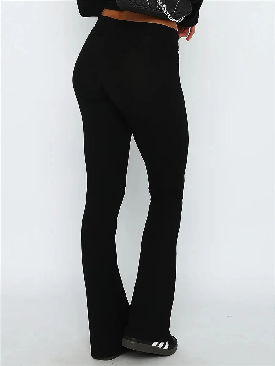 "... & CHILL" Flare Fold-Over Leggings