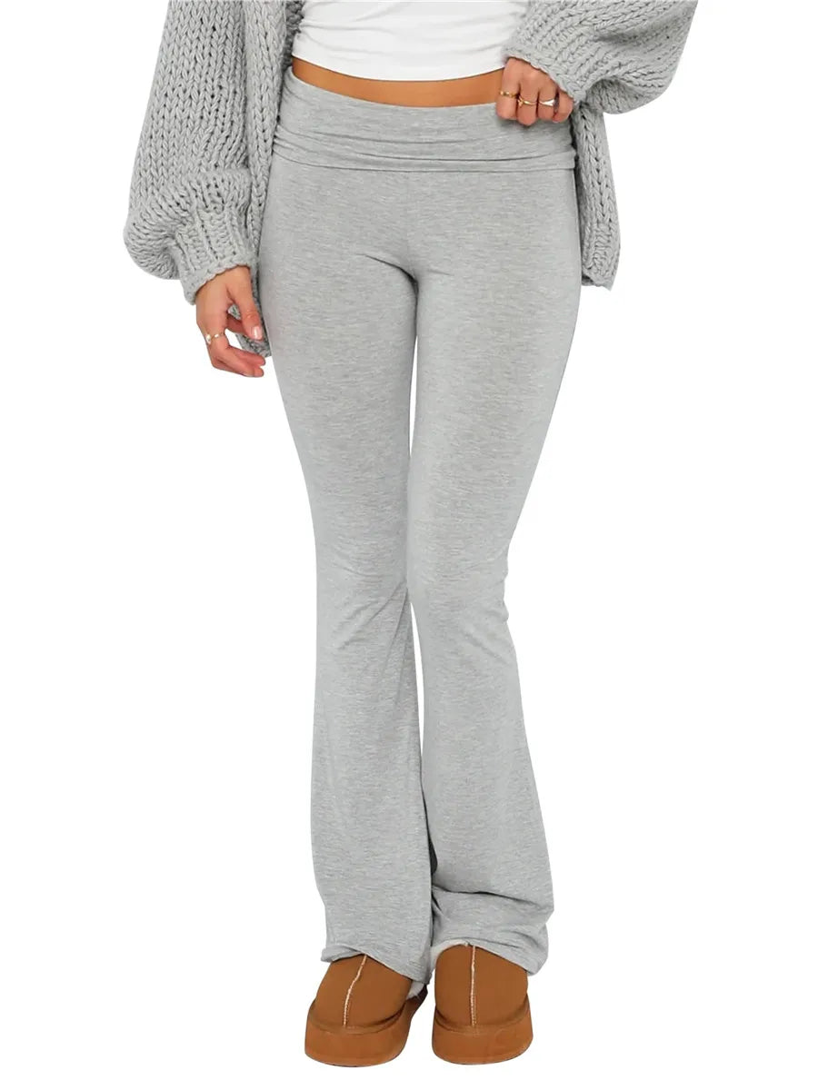 "... & CHILL" Flare Fold-Over Leggings