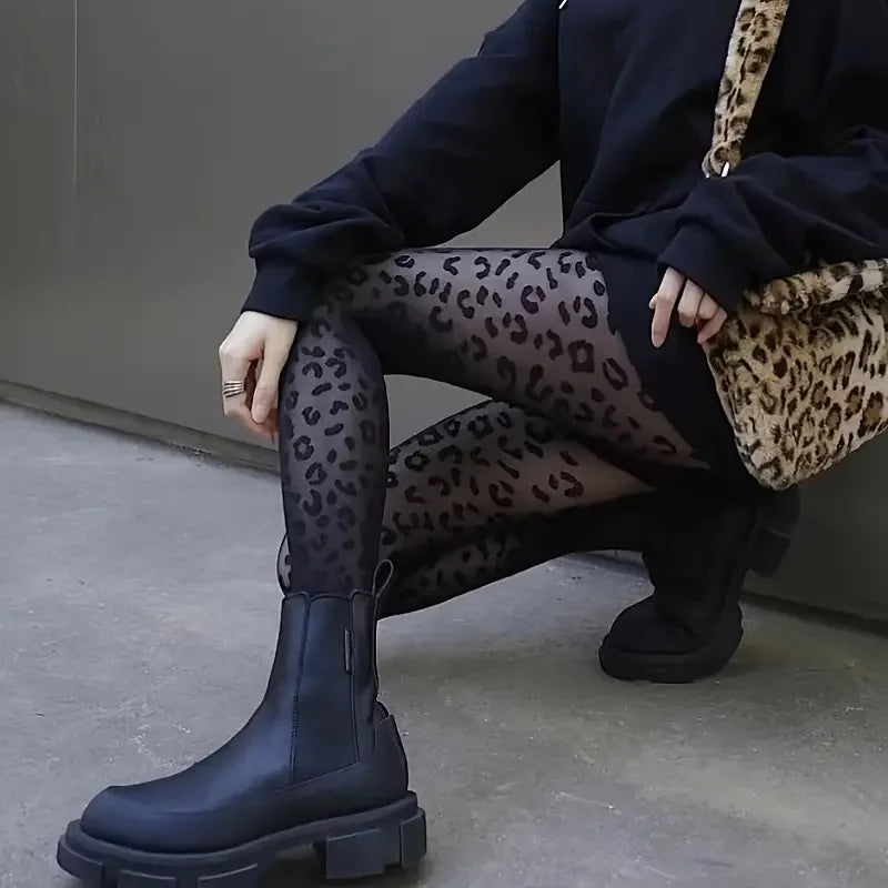 Velvet Vixen Leopard Mesh Pantyhose