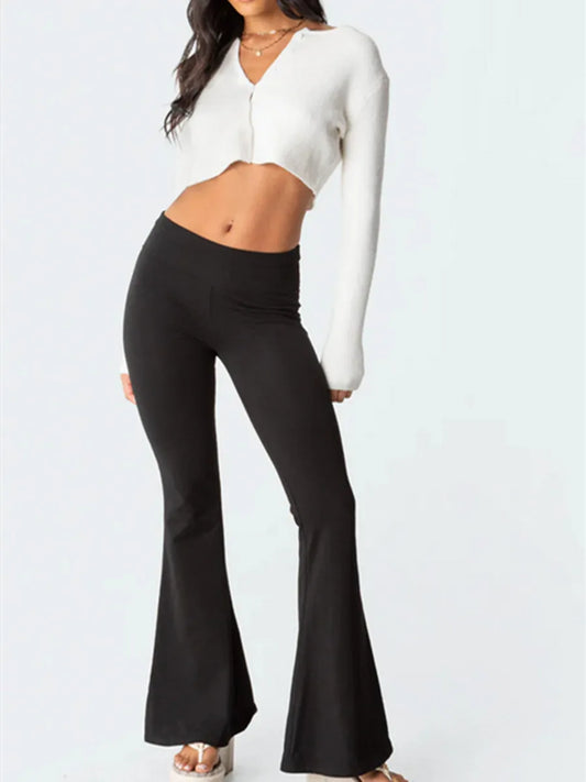 "... & CHILL" Flare Fold-Over Leggings